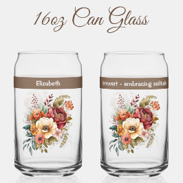 名前をカスタムする内向き孤独な花茶色 ガラス缶