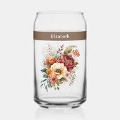 名前をカスタムする内向き孤独な花茶色 ガラス缶 (正面)