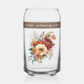 名前をカスタムする内向き孤独な花茶色 ガラス缶 (裏面)