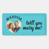 名前をカスタムする写真ハートは私と結婚 横断幕 (横)