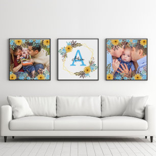 名前をカスタムする写真ワイルドフラワープリント