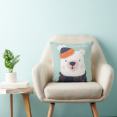 名前をカスタムする冬の動物装飾用クッション クッション (椅子)