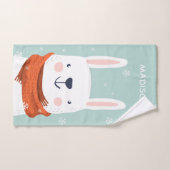 名前をカスタムする冬季動物のタオルセット バスタオルセット (ハンドタオル)