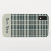 名前をカスタムする冬布モノクロチェックパターン Case-Mate iPhoneケース (裏面(横))