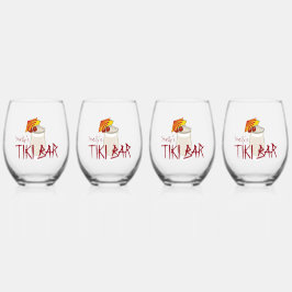 名前をカスタムする凍っていドリンクティキバー ステムなしワイングラス