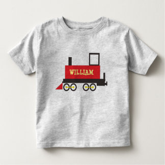 名前をカスタムする列車機関車 トドラーTシャツ