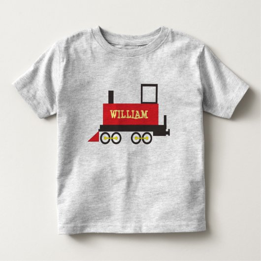 名前をカスタムする列車機関車 トドラーTシャツ (正面)