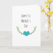 名前をカスタムする初の母の日のフローラハート カード (黄色い花)