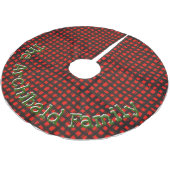 名前をカスタムする初期のレッド&ブルーバッファローチェックプライド ブラッシュドポリエステルツリースカート (アングル)