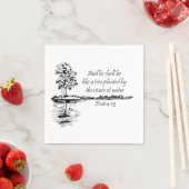 名前をカスタムする励まし聖なる書物、 経典詩篇1:3 スタンダードカクテルナプキン (インサイチュ)