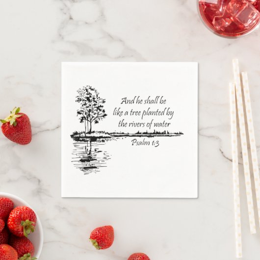 名前をカスタムする励まし聖なる書物、 経典詩篇1:3 スタンダードカクテルナプキン (インサイチュ)