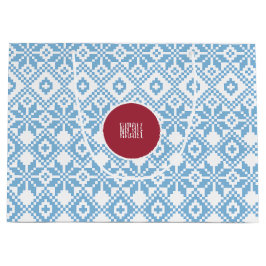 名前をカスタムする北欧スノーフレーク・パターン ラージペーパーバッグ