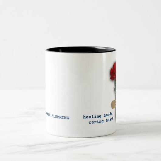 名前をカスタムする医師の感謝ギフト ツートーンマグカップ (中央)