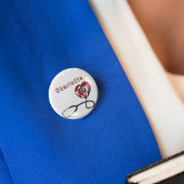 名前をカスタムする医用ナース聴診器ハート 缶バッジ