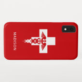 名前をカスタムする医療プロフェッショナルの電話ケース Case-Mate iPhoneケース (裏面(横))