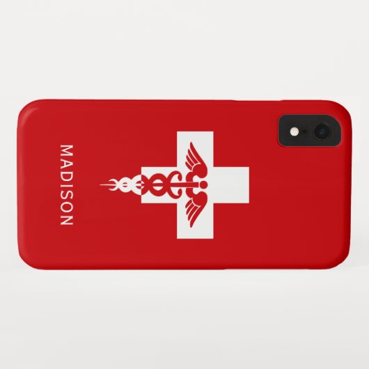 名前をカスタムする医療プロフェッショナルの電話ケース Case-Mate iPhoneケース (裏面(横))