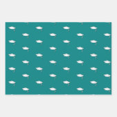 名前をカスタムする卒業おめでとうティール（緑がかった色） ラッピングペーパーシート (正面2)