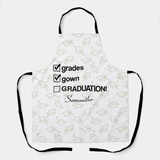 名前をカスタムする卒業贈与 |おもしろい卒業 エプロン (正面)