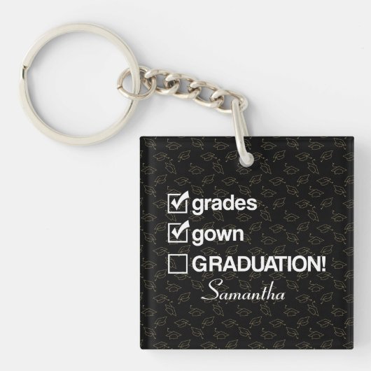 名前をカスタムする卒業贈与 |おもしろい卒業 キーホルダー (正面)