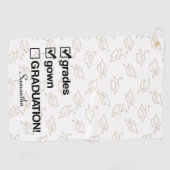 名前をカスタムする卒業贈与 |おもしろい卒業 ゴルフタオル (横)