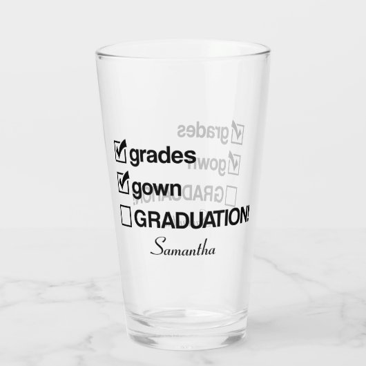 名前をカスタムする卒業贈与 |おもしろい卒業 タンブラーグラス (裏面)