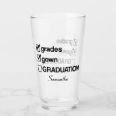 名前をカスタムする卒業贈与 |おもしろい卒業 タンブラーグラス (正面)