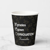 名前をカスタムする卒業贈与 |おもしろい卒業 紙コップ (正面)
