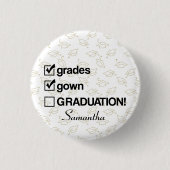 名前をカスタムする卒業贈与 |おもしろい卒業 缶バッジ (正面)