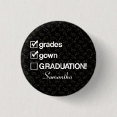 名前をカスタムする卒業贈与 |おもしろい卒業 缶バッジ (正面)