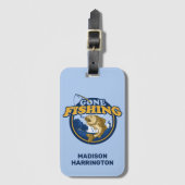 名前をカスタムする去った魚釣り ラゲッジタグ (正面縦)