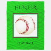 名前をカスタムする及びチームが付いている野球のフリースブランケット フリースブランケット (正面)