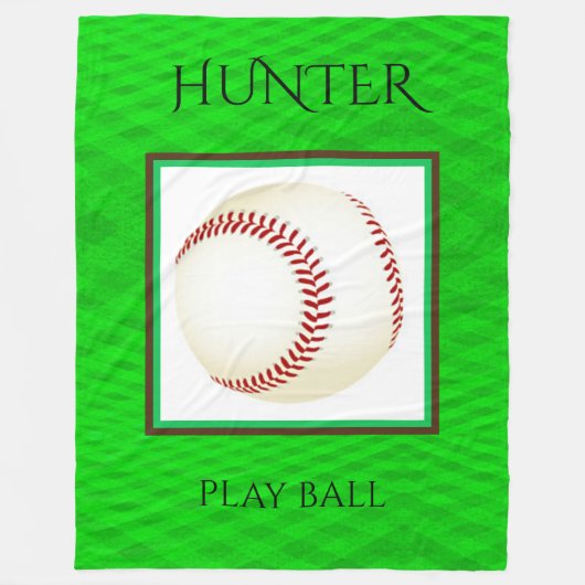 名前をカスタムする及びチームが付いている野球のフリースブランケット フリースブランケット (正面)