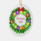 名前をカスタムする及び年のクリスマスのオーナメント セラミックオーナメント (右)