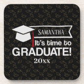 名前をカスタムする及び年次の卒業祝い コースター (正面)