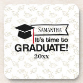 名前をカスタムする及び年次の卒業祝い コースター (正面)