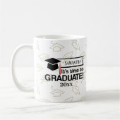 名前をカスタムする及び年次の卒業祝い コーヒーマグカップ (左)