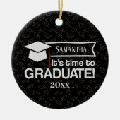 名前をカスタムする及び年次ギフトオーナメント セラミックオーナメント (正面)