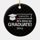 名前をカスタムする及び年次ギフトオーナメント セラミックオーナメント (裏面)