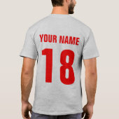 名前をカスタムする及び数おもしろいなラクロスのゴールキーパーのティー Tシャツ (裏面)