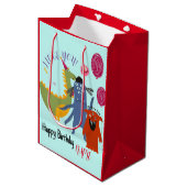 名前をカスタムする及び文字ハッピーモンスター抱き枕 ミディアムペーパーバッグ (正面アングル)