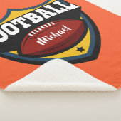 名前をカスタムする及び色のフットボールのロゴのフリースブランケット シェルパブランケット (3/4)