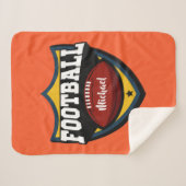 名前をカスタムする及び色のフットボールのロゴのフリースブランケット シェルパブランケット (正面(横))