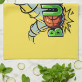 名前をカスタムする及び色の跳ね上がりのバスケットボールタオル キッチンタオル (折り畳み)