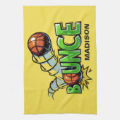 名前をカスタムする及び色の跳ね上がりのバスケットボールタオル キッチンタオル (縦)