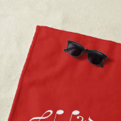 名前をカスタムする及び色の音楽的なハートのビーチタオル ビーチタオル (インサイチュ)