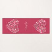 名前をカスタムする及び色の音楽的なハートのヨガのマット ヨガマット (裏面(横))