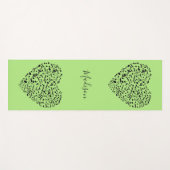 名前をカスタムする及び色の音楽的なハートのヨガのマット ヨガマット (正面(横))