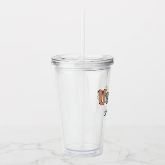 名前をカスタムする叔父レトロギフト |おじさんパーソナライズされた アクリルタンブラー (右)