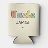 名前をカスタムする叔父レトロギフト |おじさんパーソナライズされた 缶クーラー (正面)