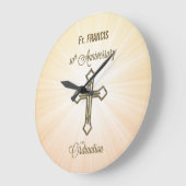 名前をカスタムする叙階10周年 ラージ壁時計 (傾斜)